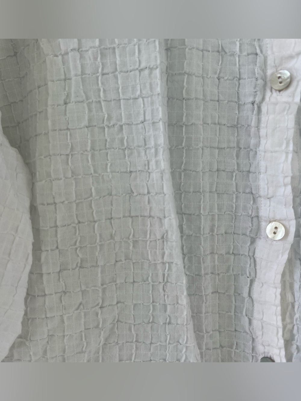Eileen Fisher Woman Long Sleeve White grid blouse button down blouse 1X as is - Picture 4 of 13